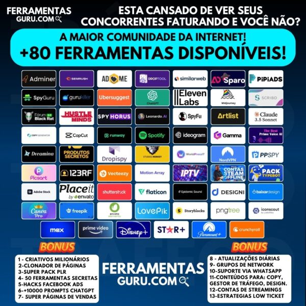 Pacote completo de Ferramentas - Mensal